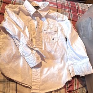 Nautica button up shirt with print on sleeve and back